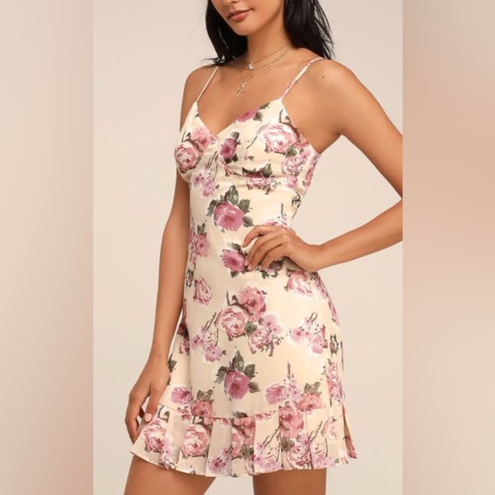 Lulus Floral Spaghetti Strap Dress